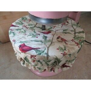 Kitchenaid Bowl Cover, Reversible  Christmas Holly, Cardinals and Snowflakes